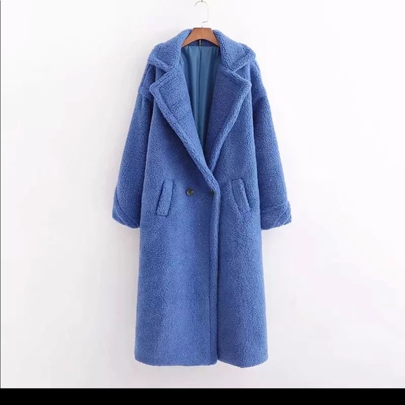 baby blue teddy coat